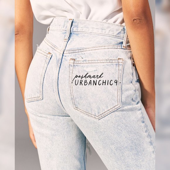 SOLD ABERCROMBIE High Rise Mom Jean Acid 28L - Picture 2 of 16